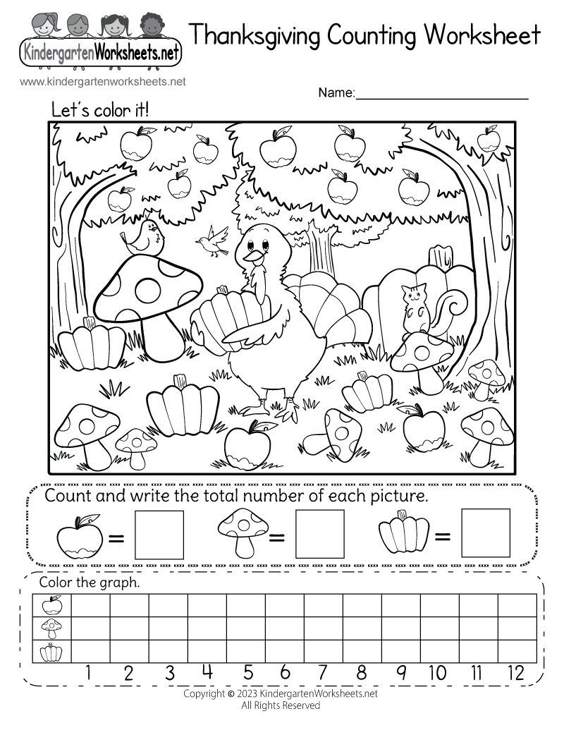 Thanksgiving Counting Worksheet Free Printable Digital amp PDF
