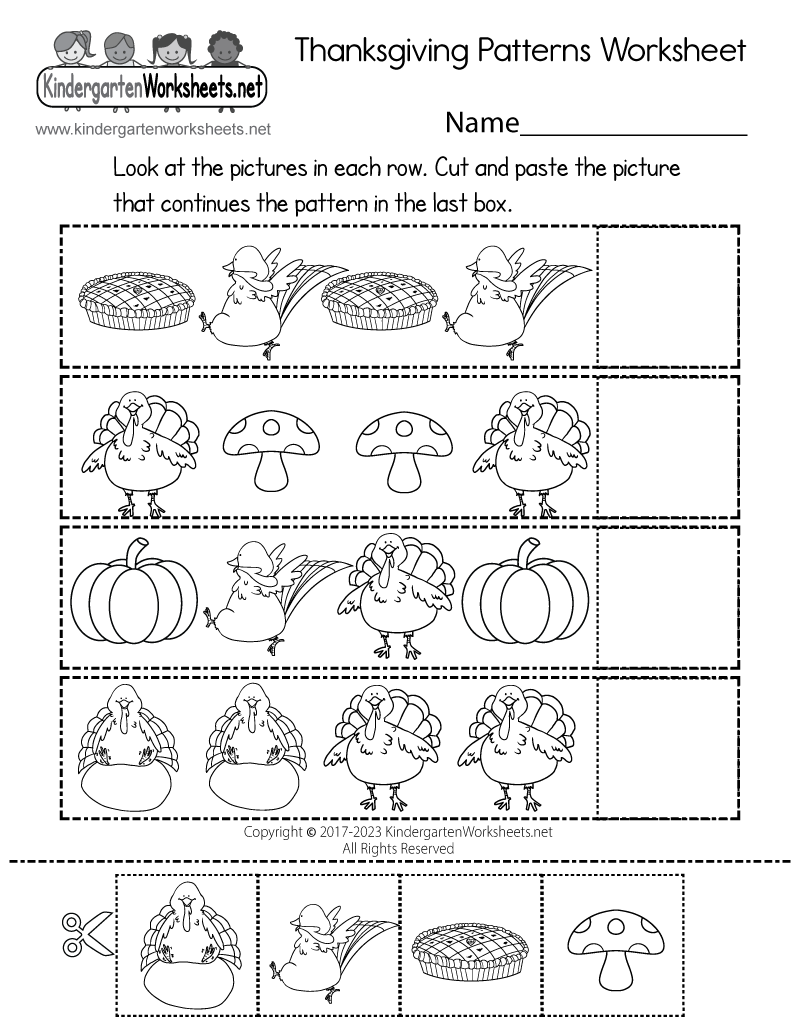 Thanksgiving Patterns Worksheet Free Printable Digital amp PDF