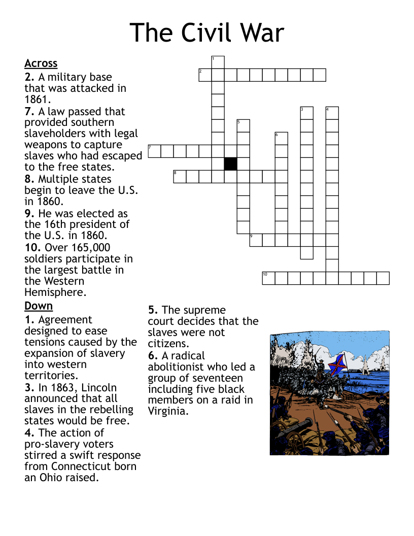 The Civil War Crossword WordMint