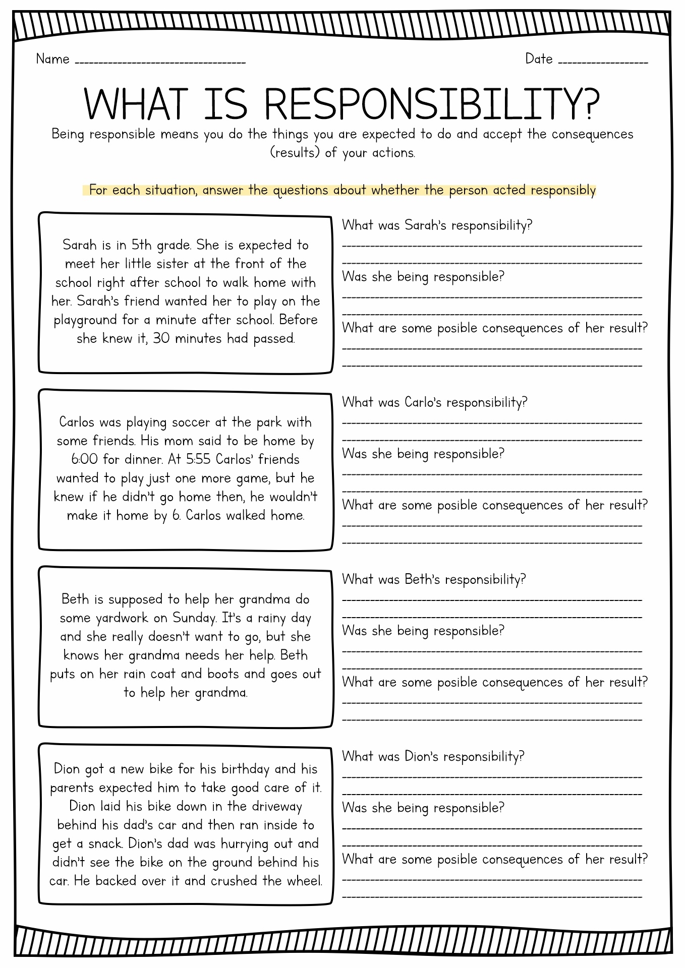 The Free Printable Responsibility Worksheets That Actually Work 