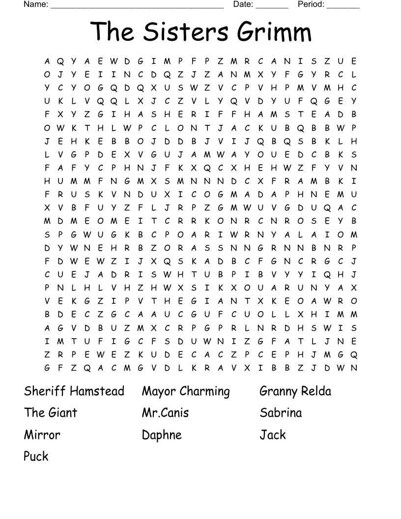 Grimm Crossword Puzzles Printable