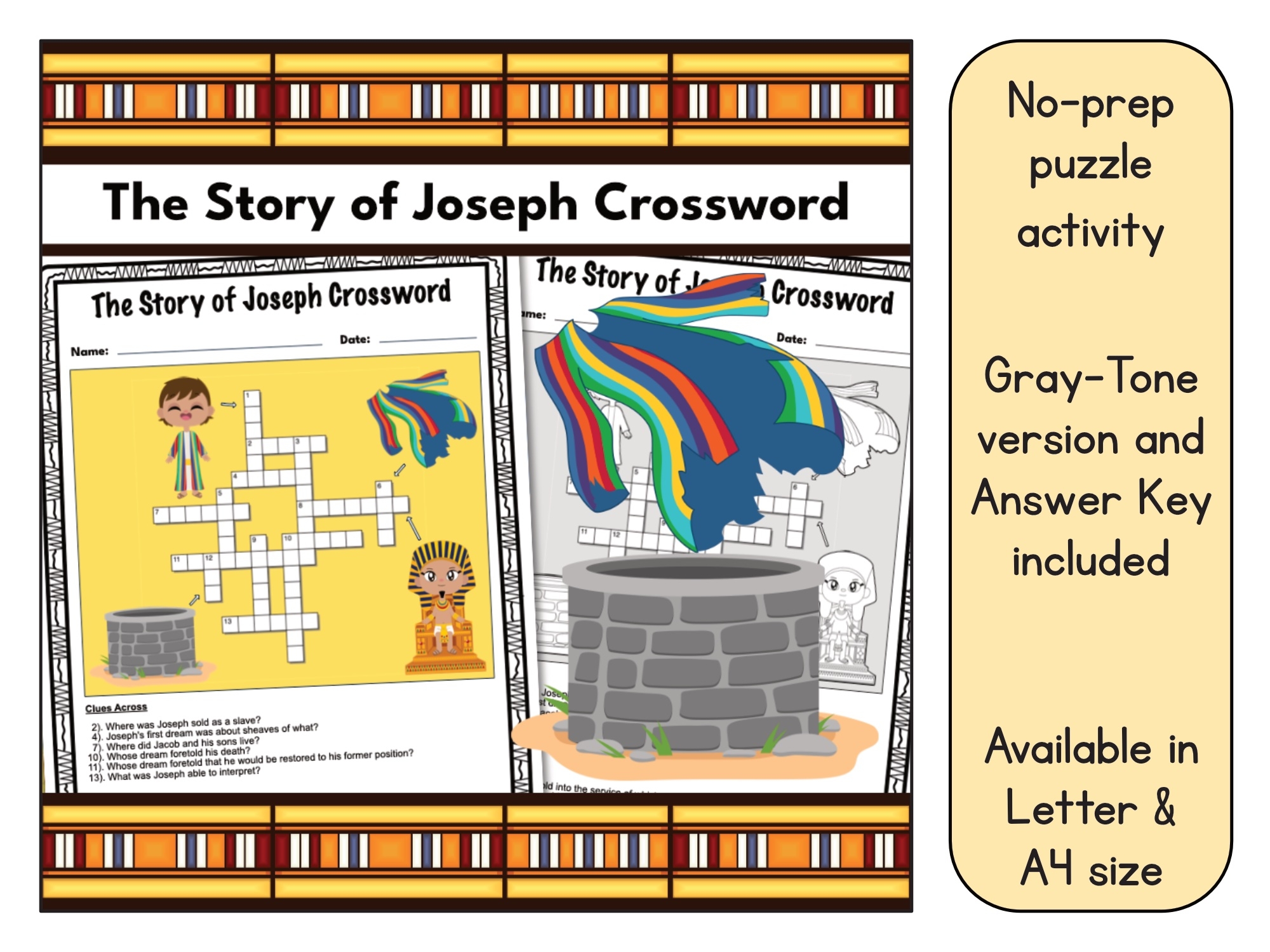 Joseph Crossword Puzzles Printable