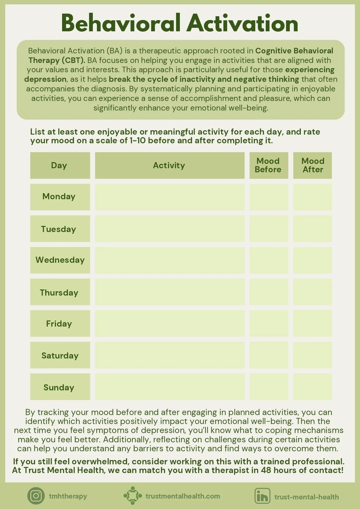 Free Printable Mental Health Group Activity Worksheets