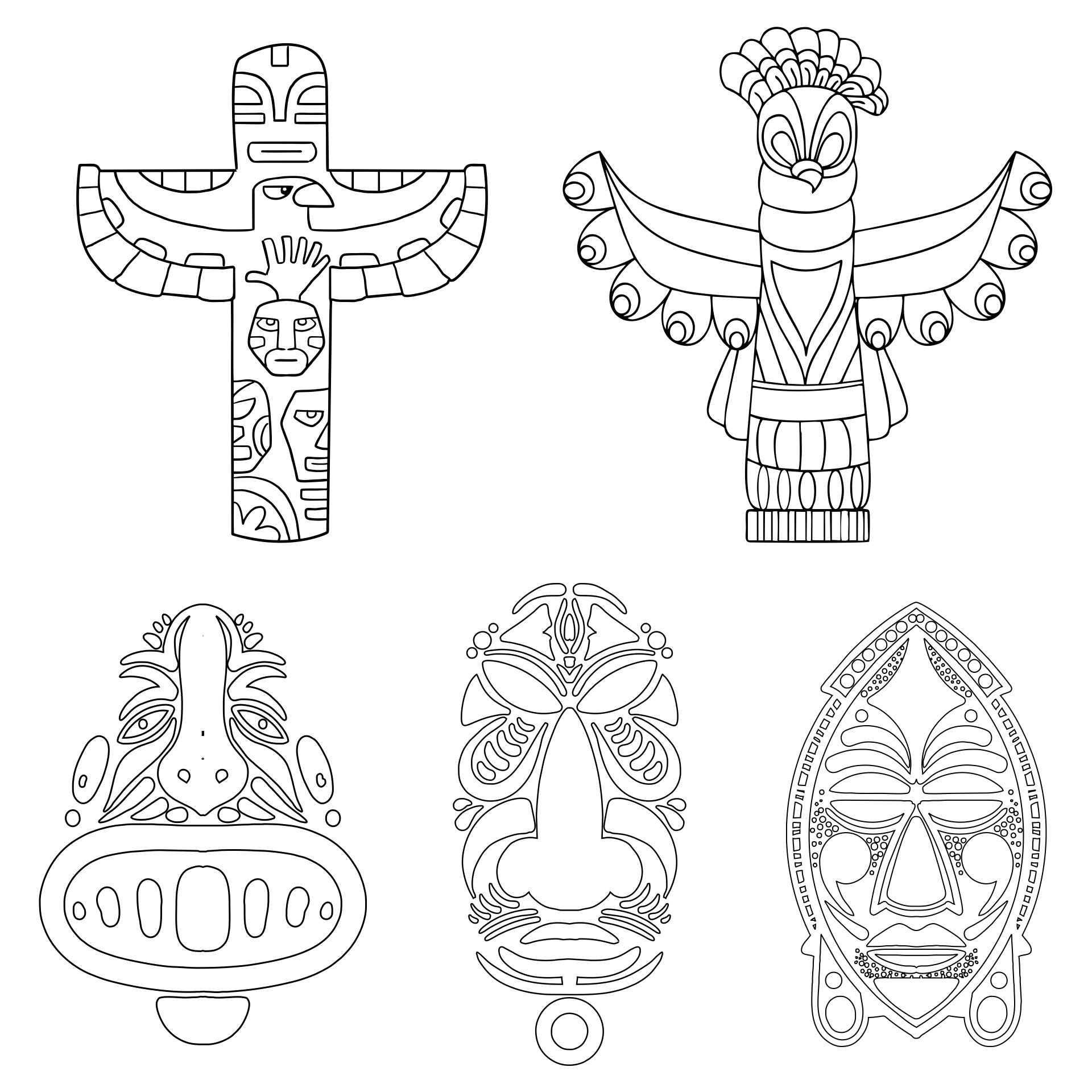 Totem Pole Animal Coloring Pages Totem Pole Drawing Totem Pole Totem Pole Art