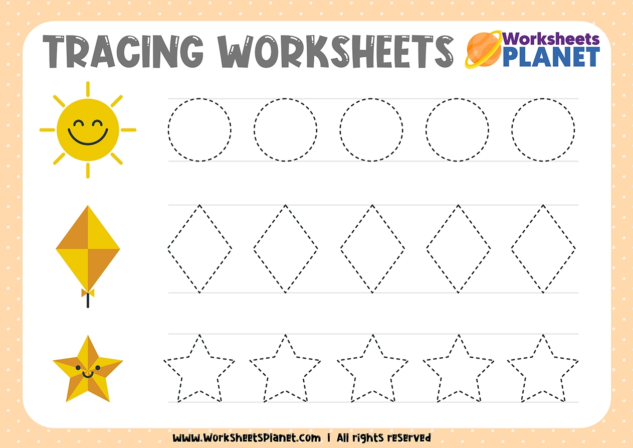 Tracing Lines Worksheets Printable Pdf Free Download