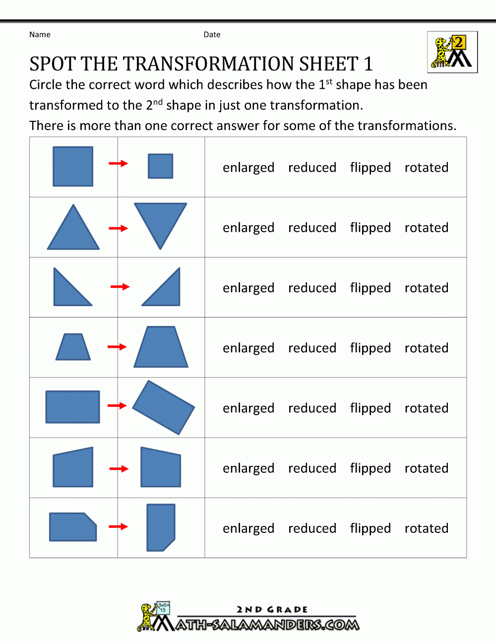 Geometry Printable Worksheets Free