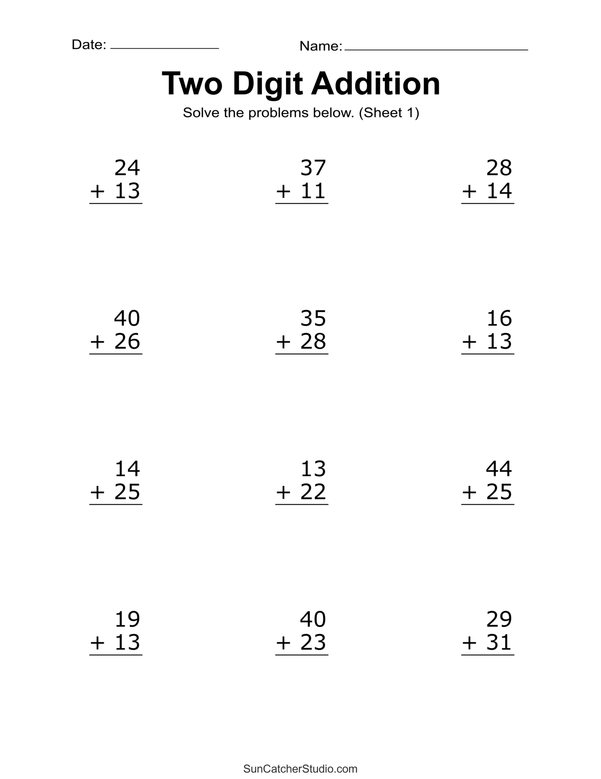 Addition Worksheet Printable