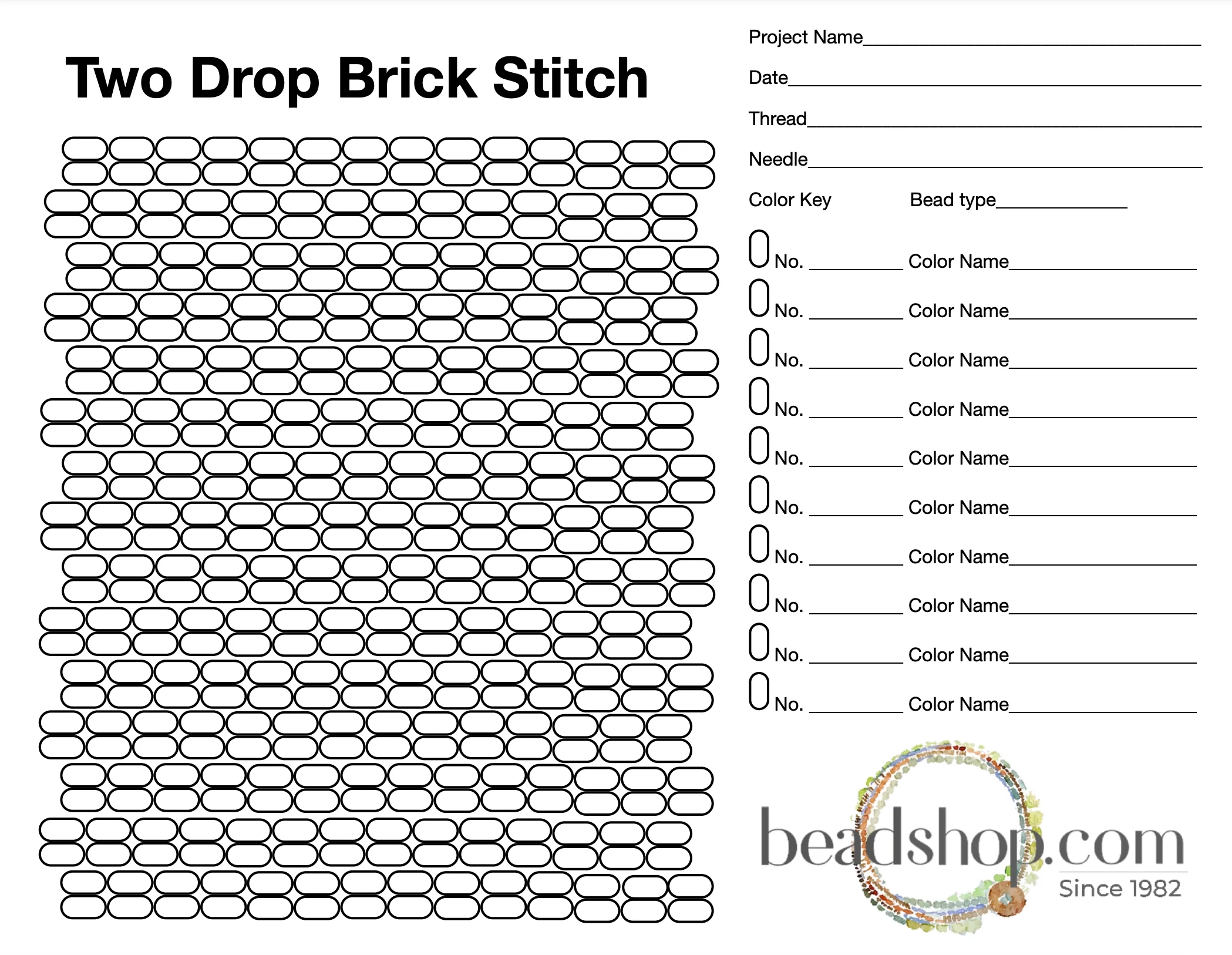 Free Printable Brick Stitch Earring Graph Paper