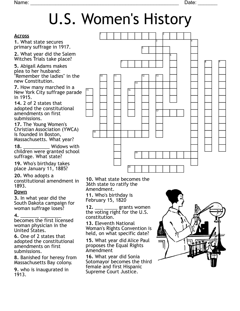 Printable History Crossword Puzzles