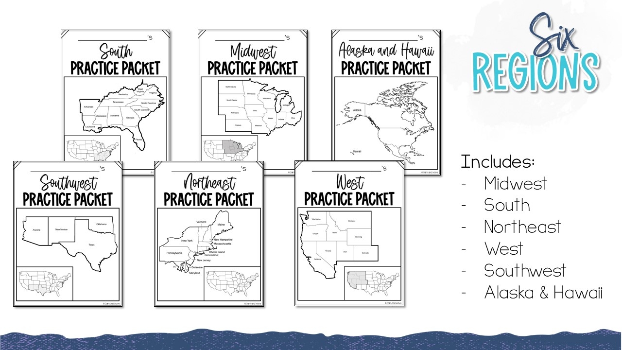 Free Printable Us Regions Worksheets