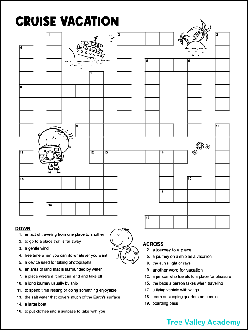 Printable Travel Crossword Puzzles
