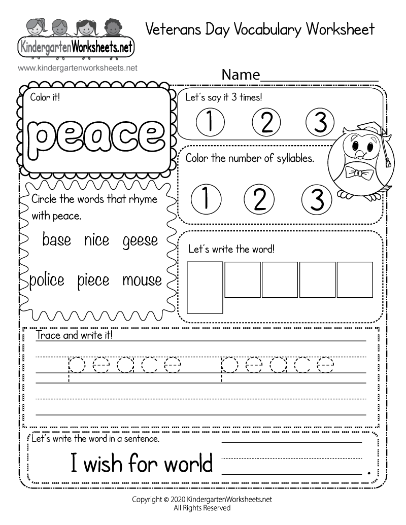 Veterans Day Vocabulary Worksheet Free Printable Digital amp PDF
