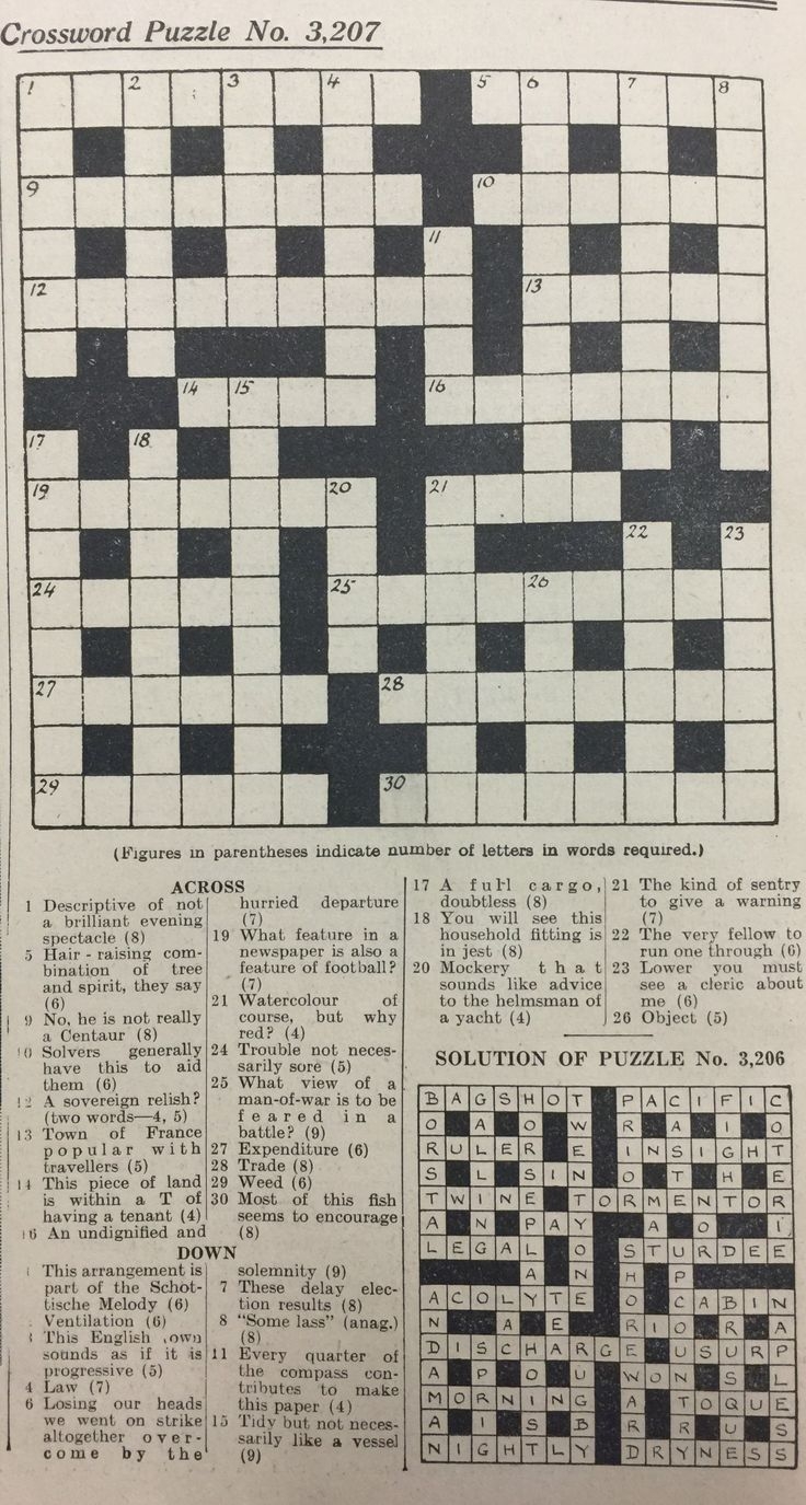 Newspaper Crossword Puzzles Printable