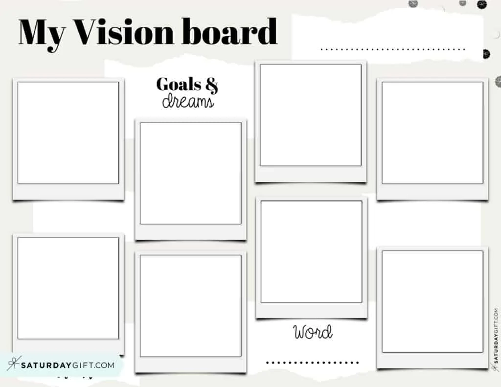 Printable Vision Board Worksheet Pdf