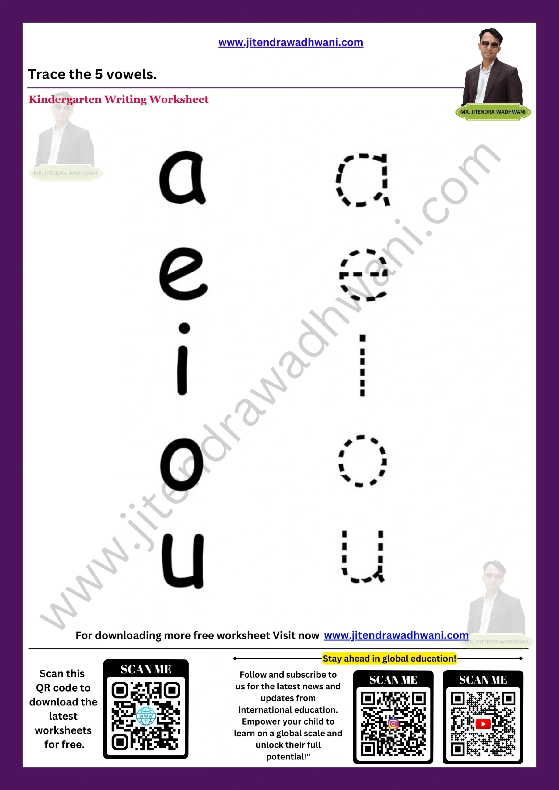 A E I O U Vowels Worksheets Free Printable