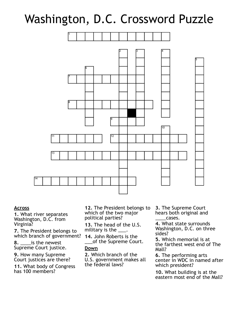 Free Printable Crossword Puzzles Washington Post