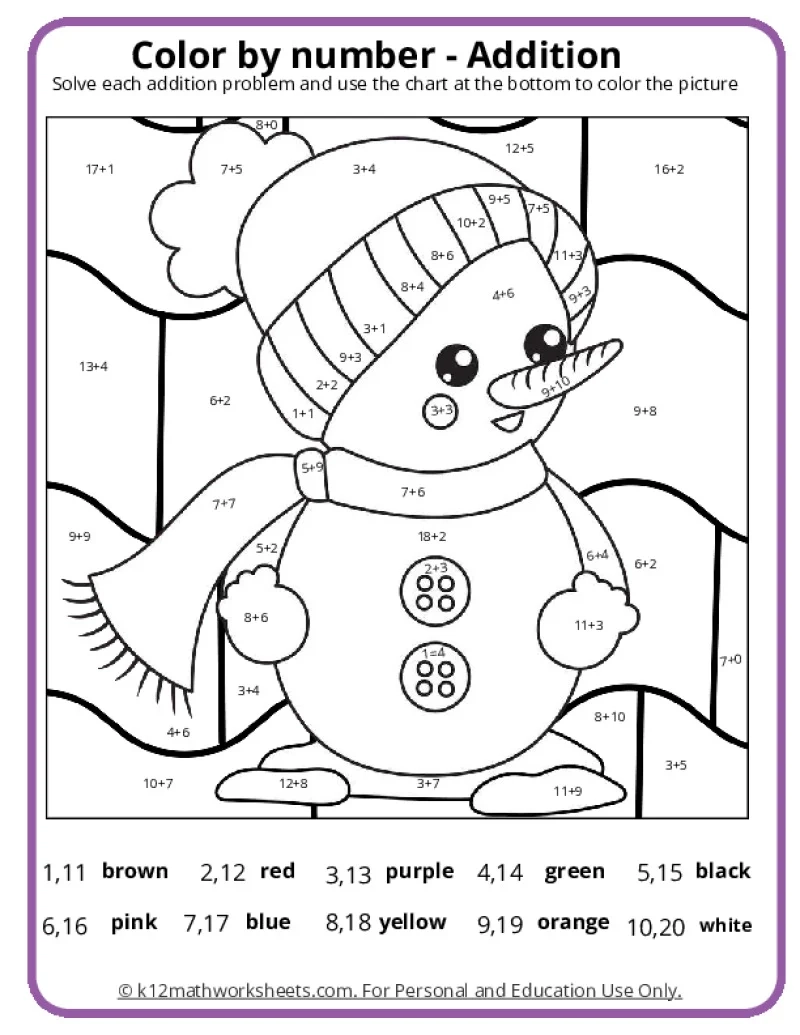 K 12 Free Printable Worksheets
