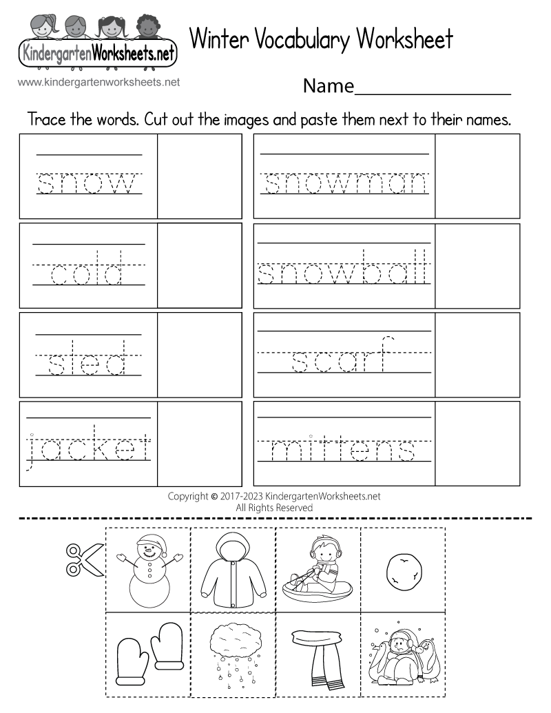 Free Printable Winter Worksheets For Kindergarten