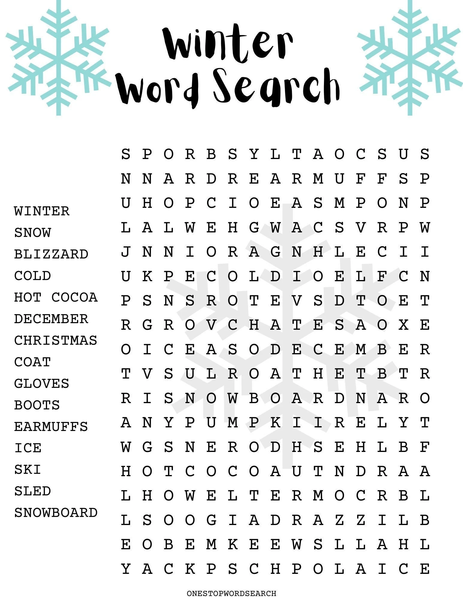 Winter Puzzles Printable