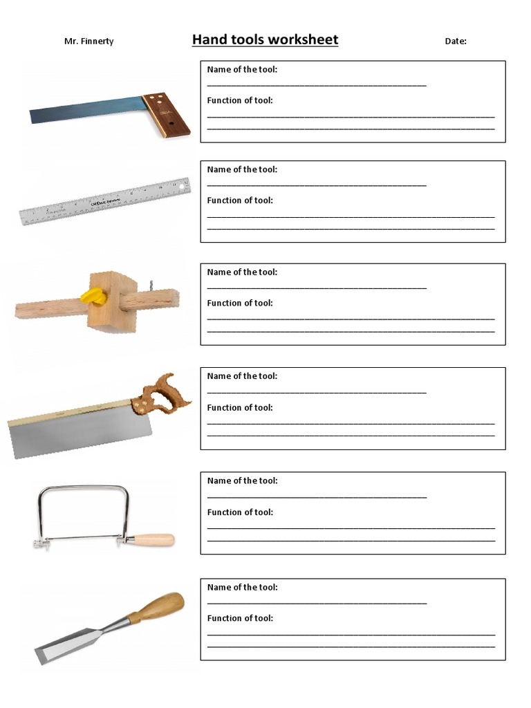 Printable Woodworking Worksheets Pdf