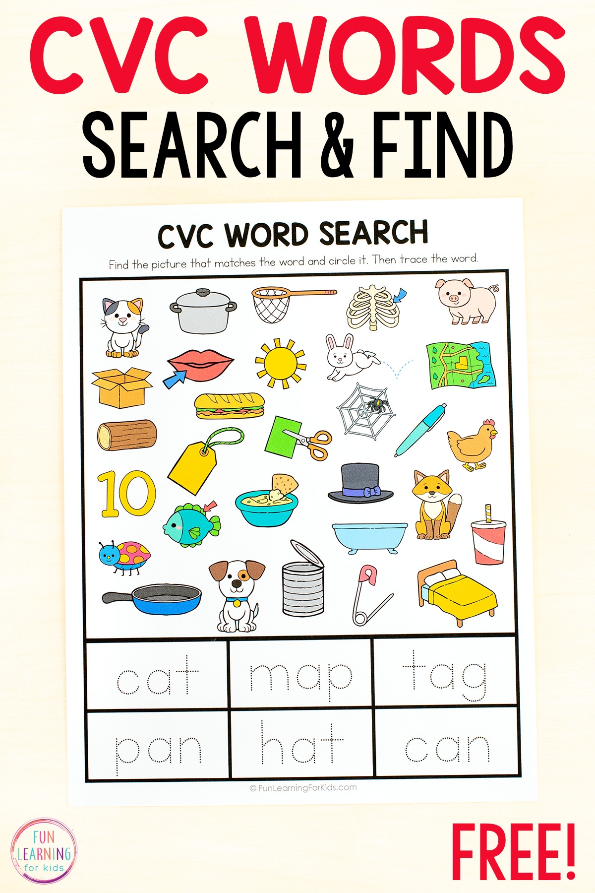 Free Printable Cvc Words Worksheets