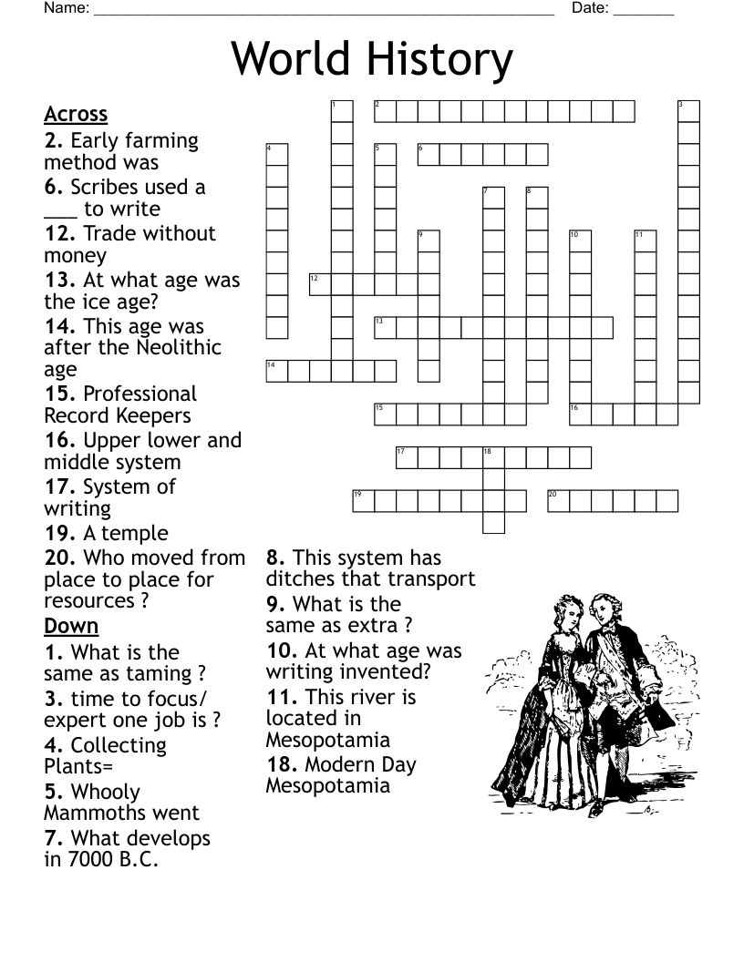 World History Crossword Puzzle WordMint