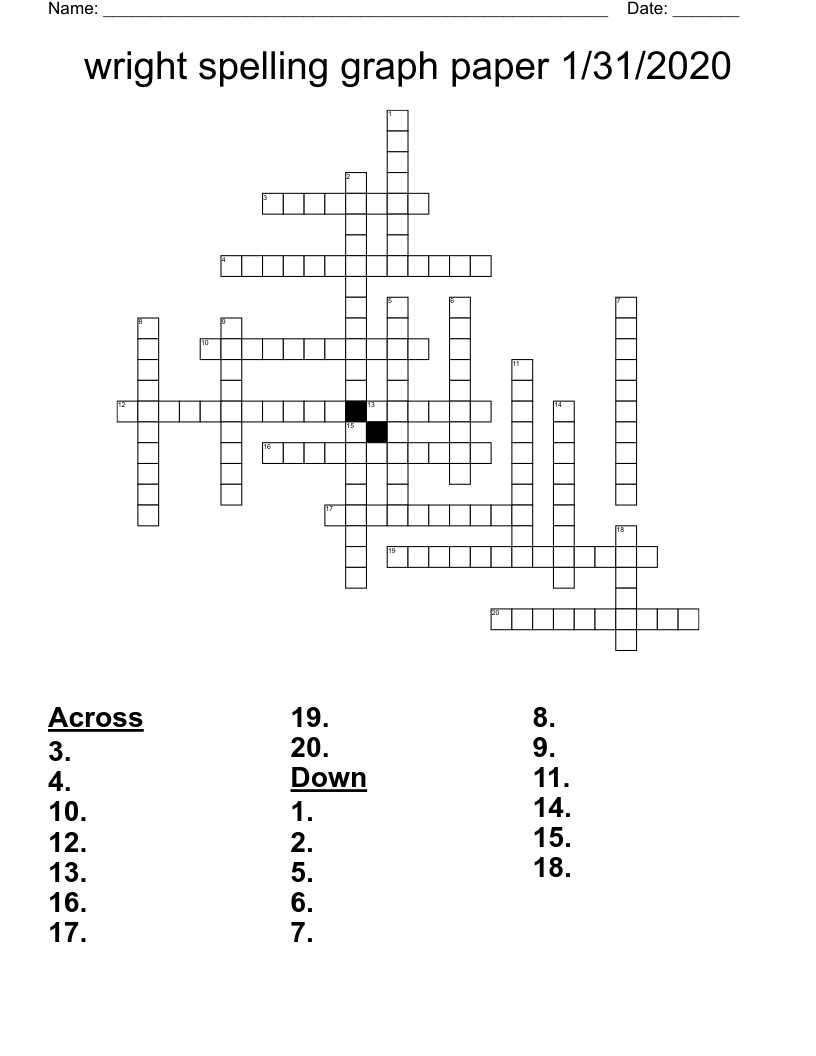 Graph Paper Pattern Crossword