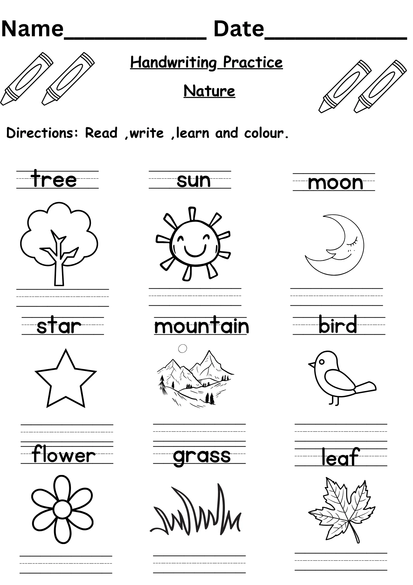 Free Printable Language Arts Worksheets