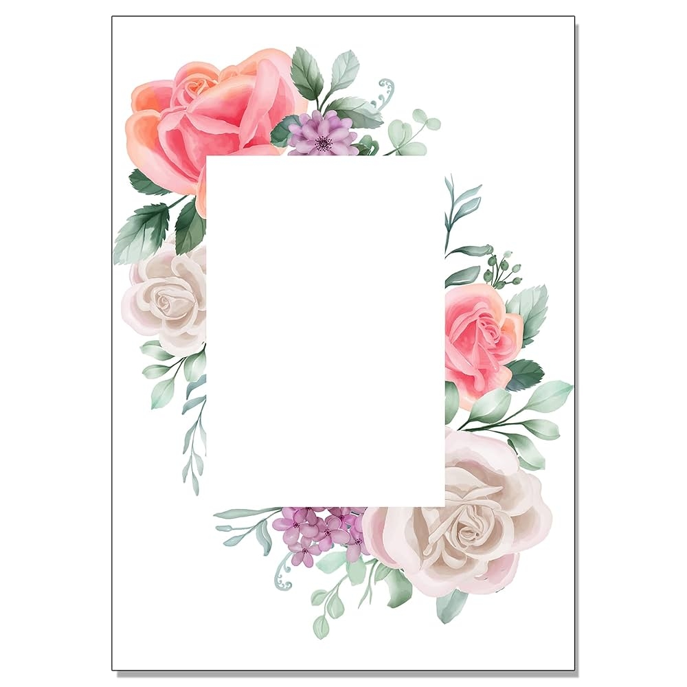 Xia Floral Design Printed A4 Sheet Letter Stationery Paper Pre printed Sheets For Writing Poems Letters And Lyrics 10 Sheets Design 7 Amazon in Office Products
