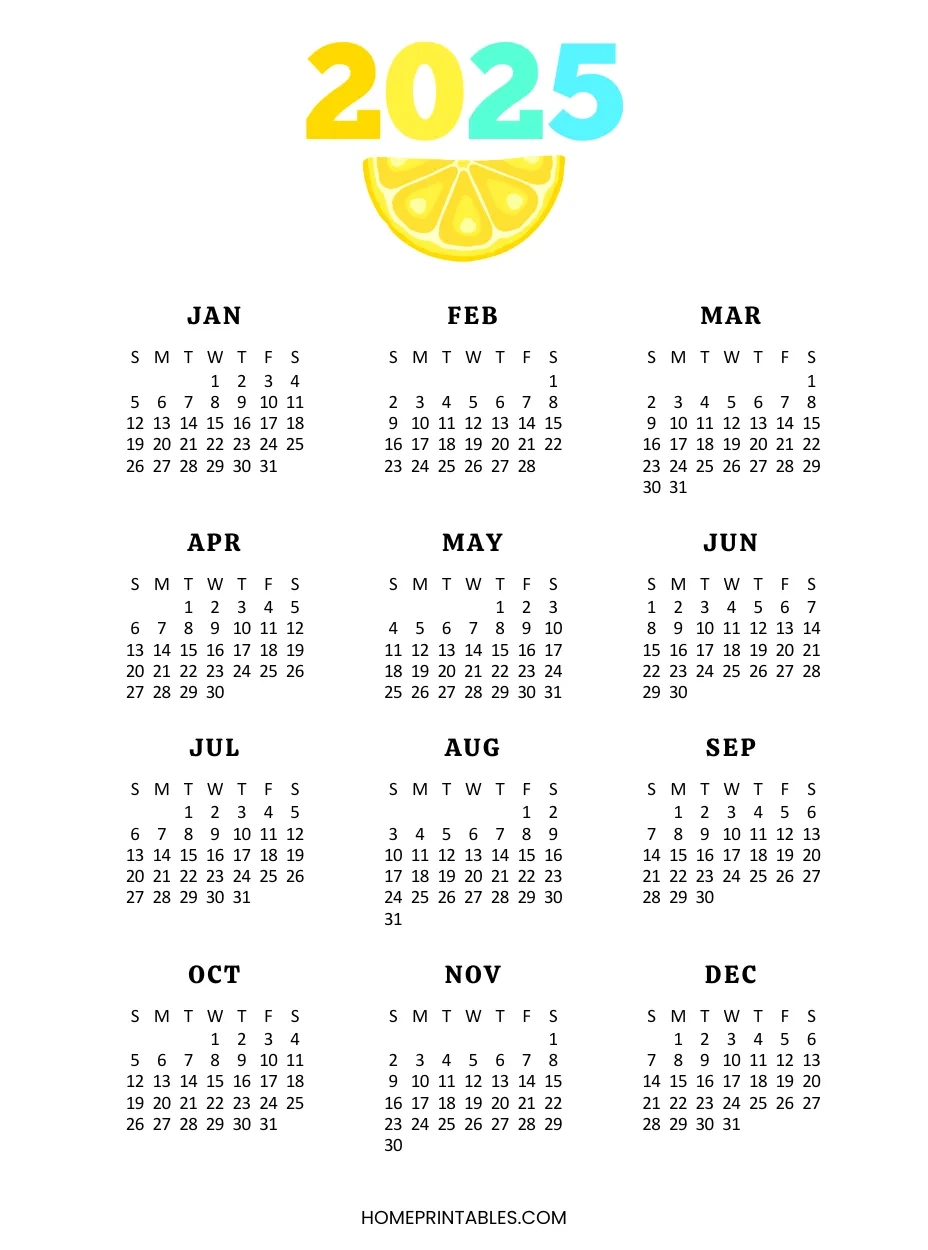 2025 Calendar Printable Template For Free