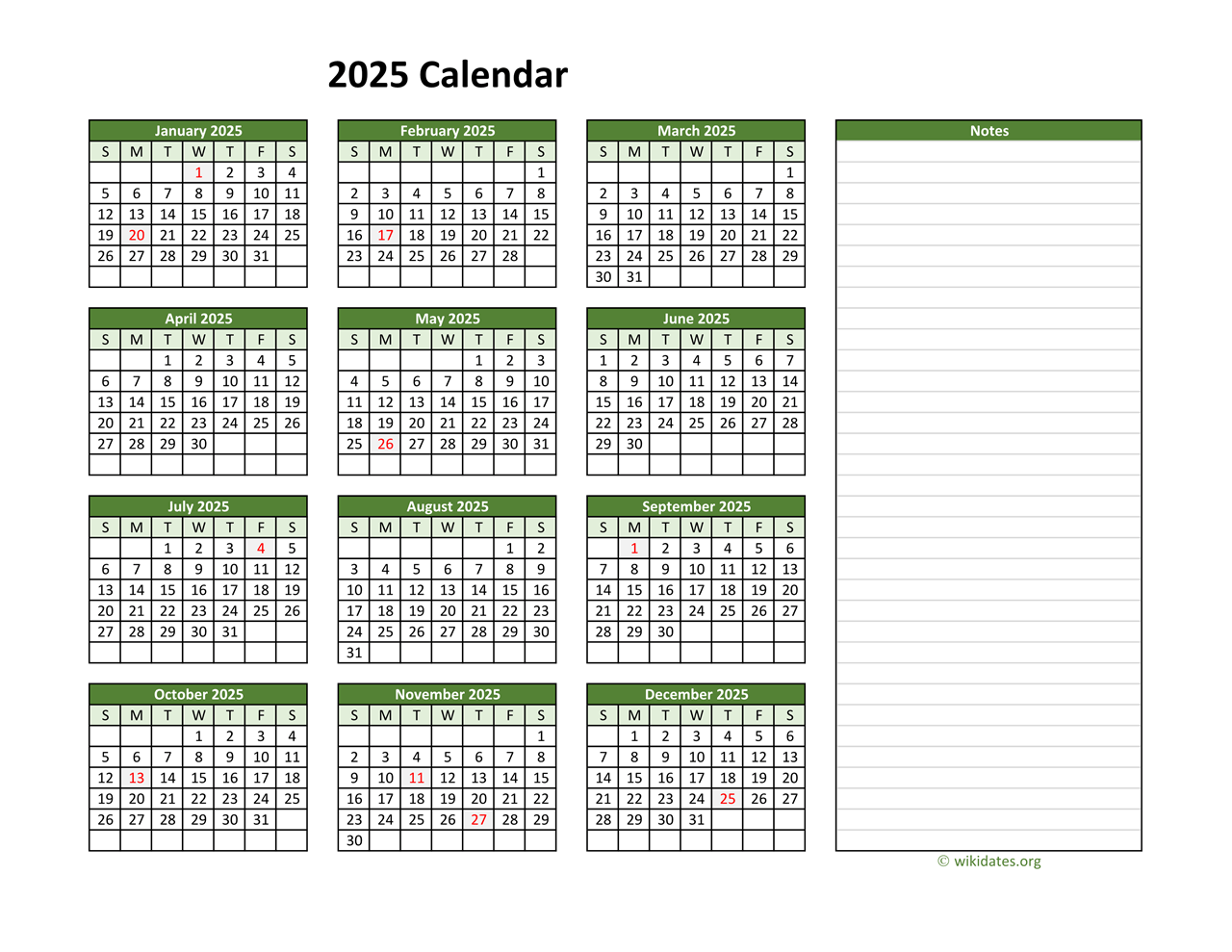 Blank Calendar Printable 2025-26