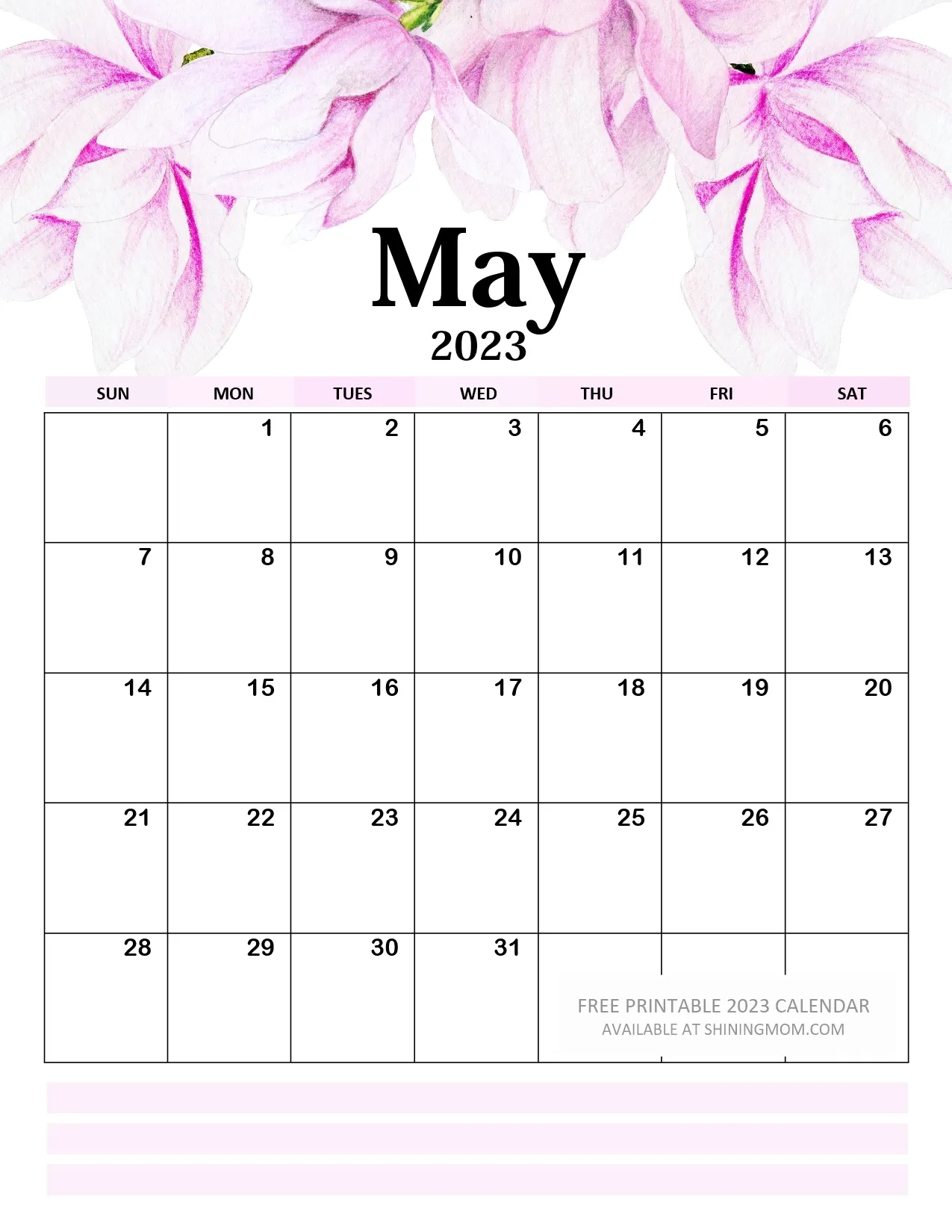 Your FREE 2023 Floral Calendar Printable Is Here 